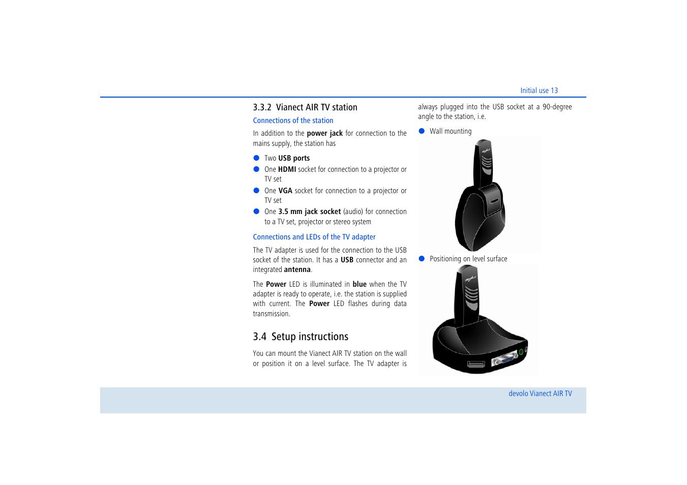 2 vianect air tv station, 4 setup instructions, Vianect air tv station | Setup instructions | Devolo dLAN home Notebook to TV Set User Manual | Page 14 / 39