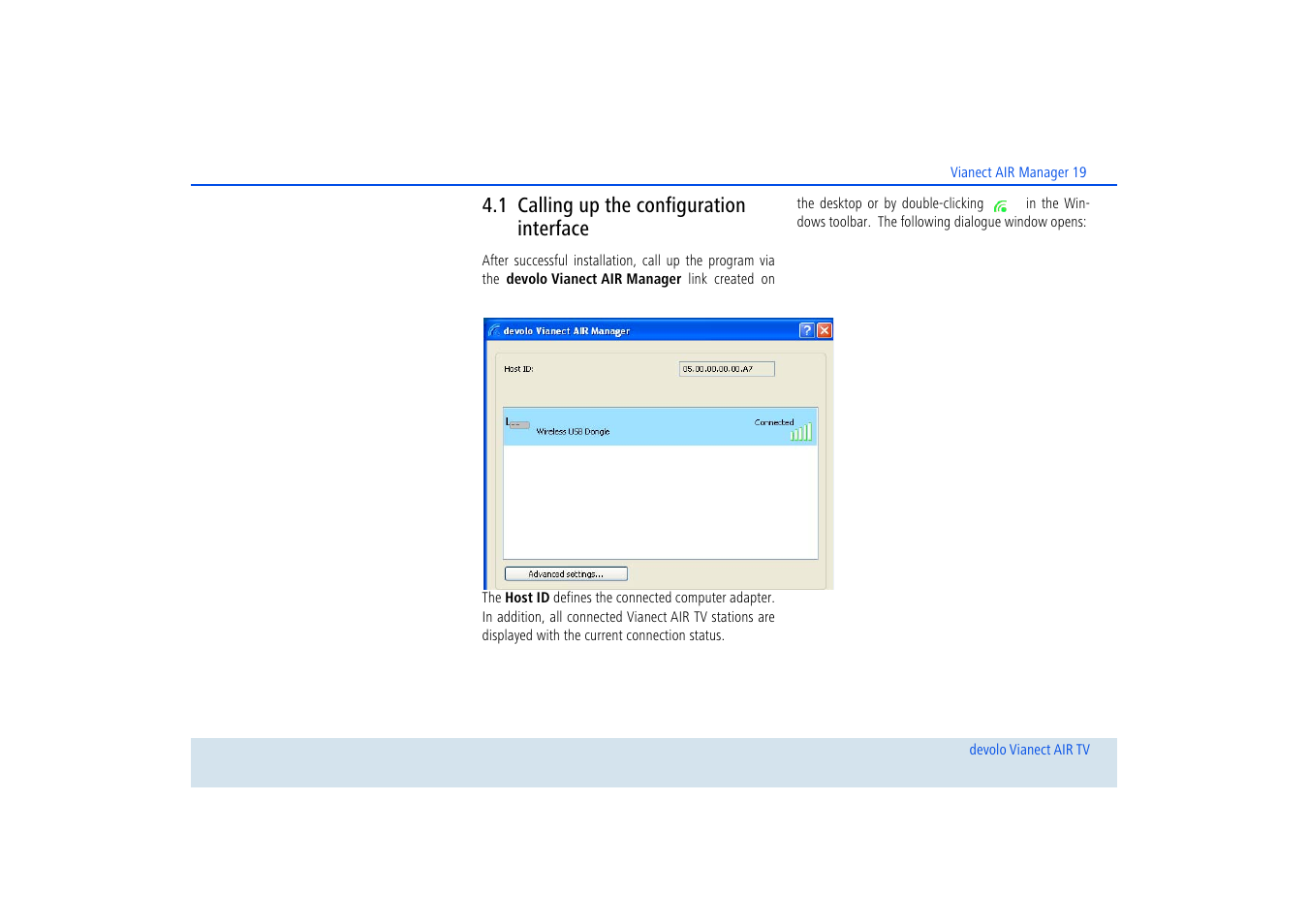 1 calling up the configuration interface, Calling up the configuration interface | Devolo dLAN home Notebook to TV Set User Manual | Page 20 / 39