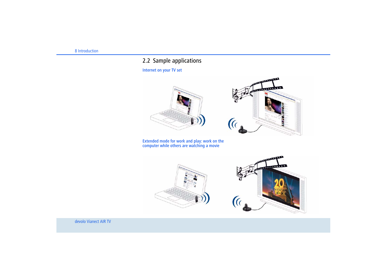 2 sample applications, Sample applications | Devolo dLAN home Notebook to TV Set User Manual | Page 9 / 39