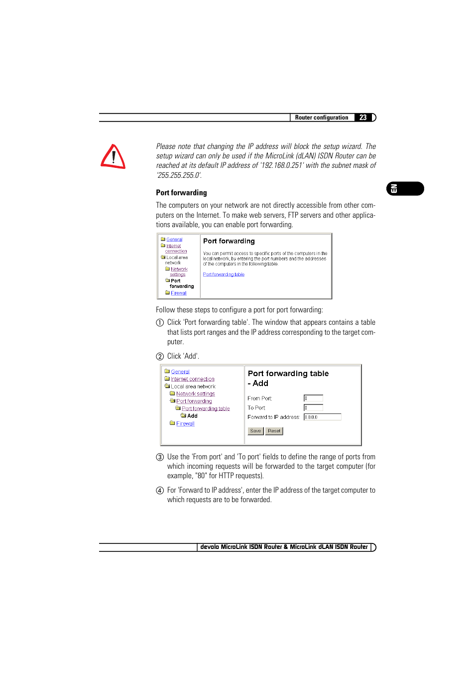 Devolo MicroLink ISDN Router User Manual | Page 23 / 39