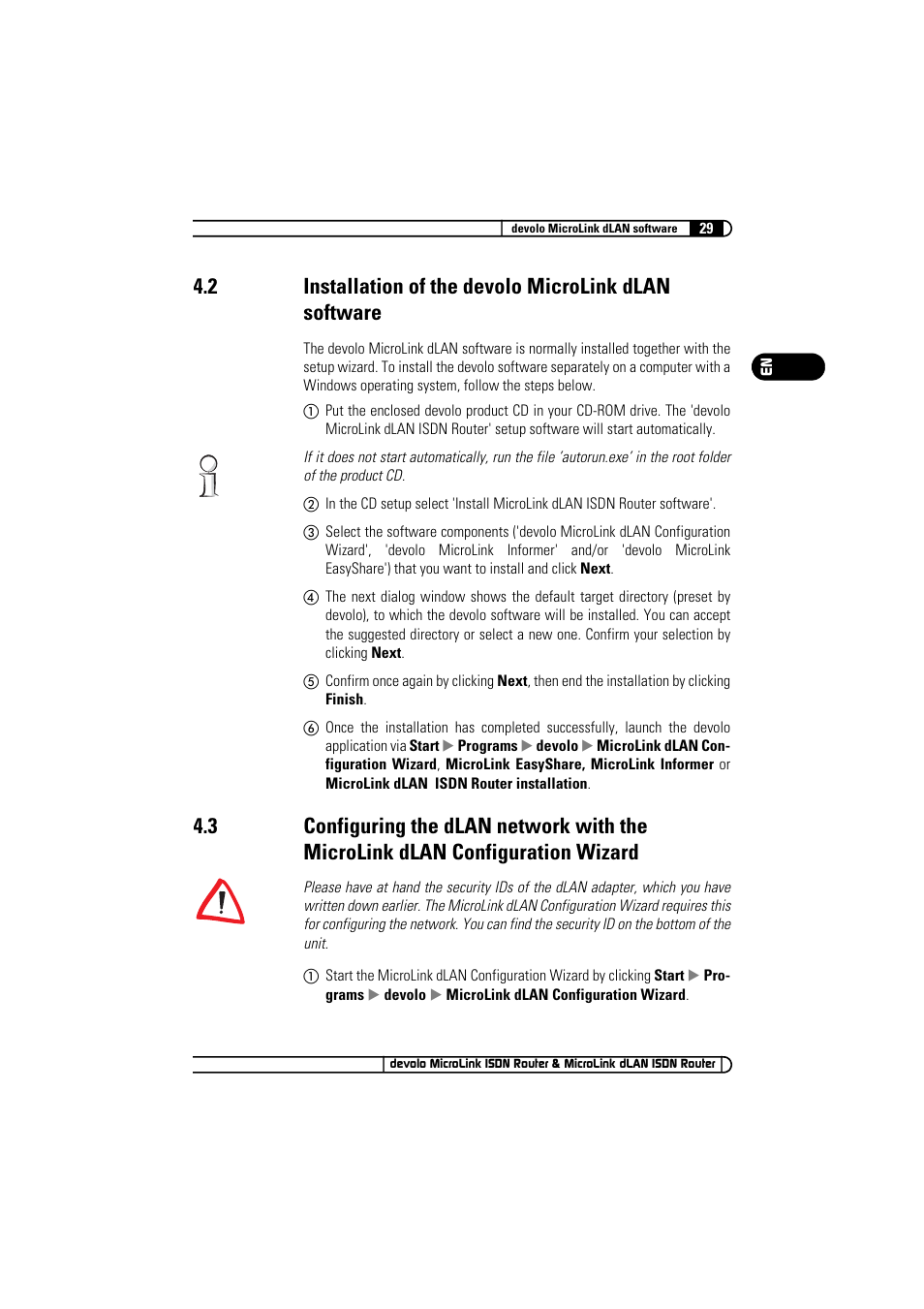 Installation of the devolo microlink dlan software, Configuration wizard | Devolo MicroLink ISDN Router User Manual | Page 29 / 39