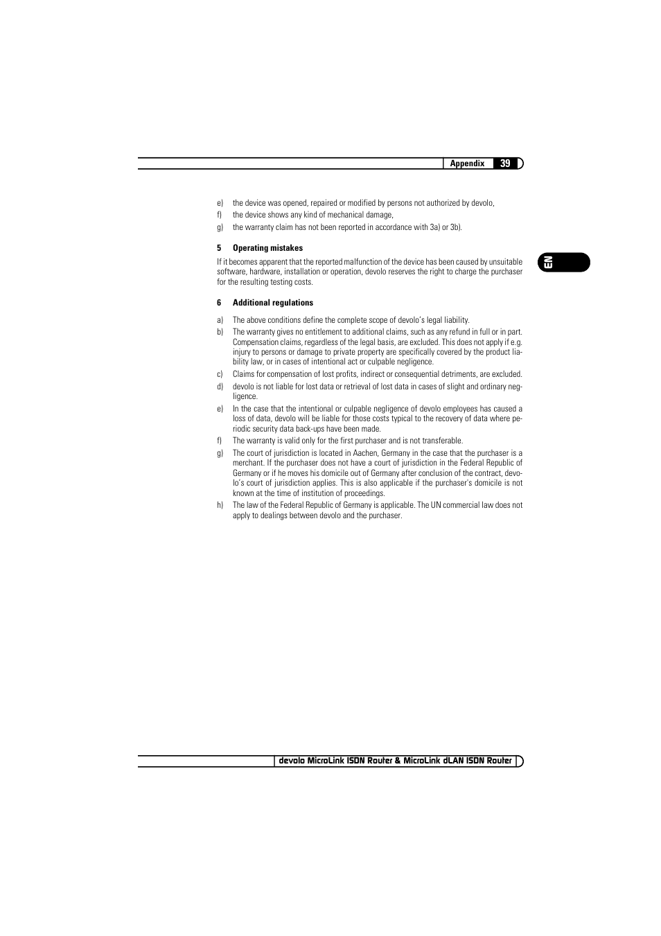 Devolo MicroLink ISDN Router User Manual | Page 39 / 39