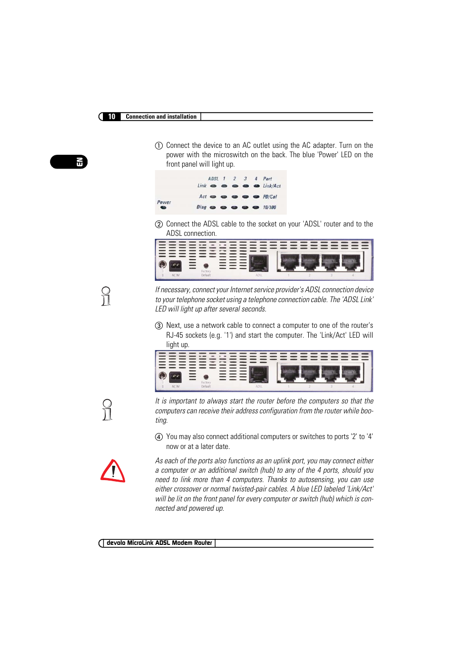 Devolo MicroLink ADSL Modem Router User Manual | Page 10 / 41