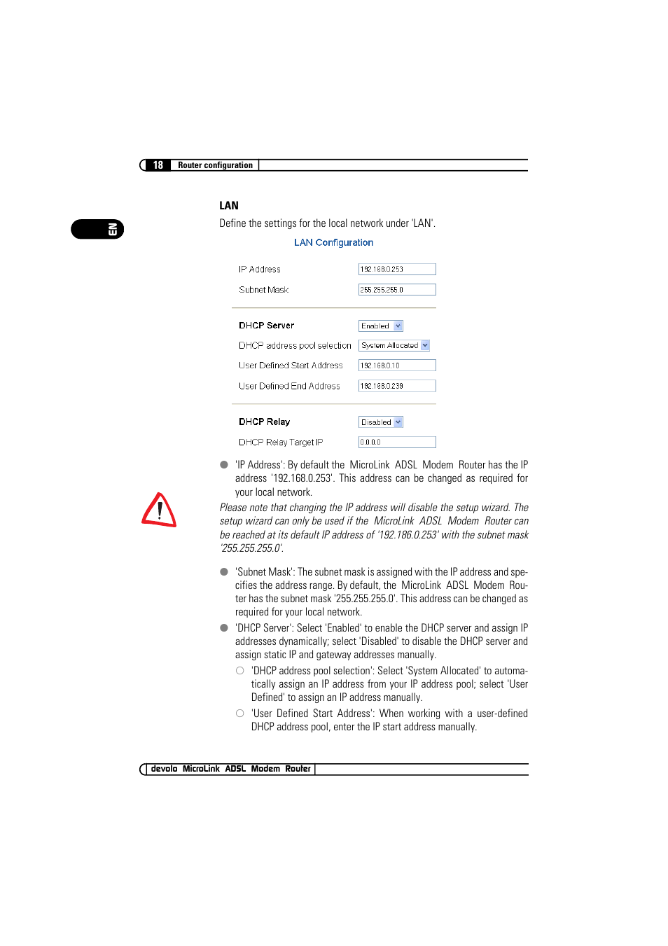 Devolo MicroLink ADSL Modem Router User Manual | Page 18 / 41