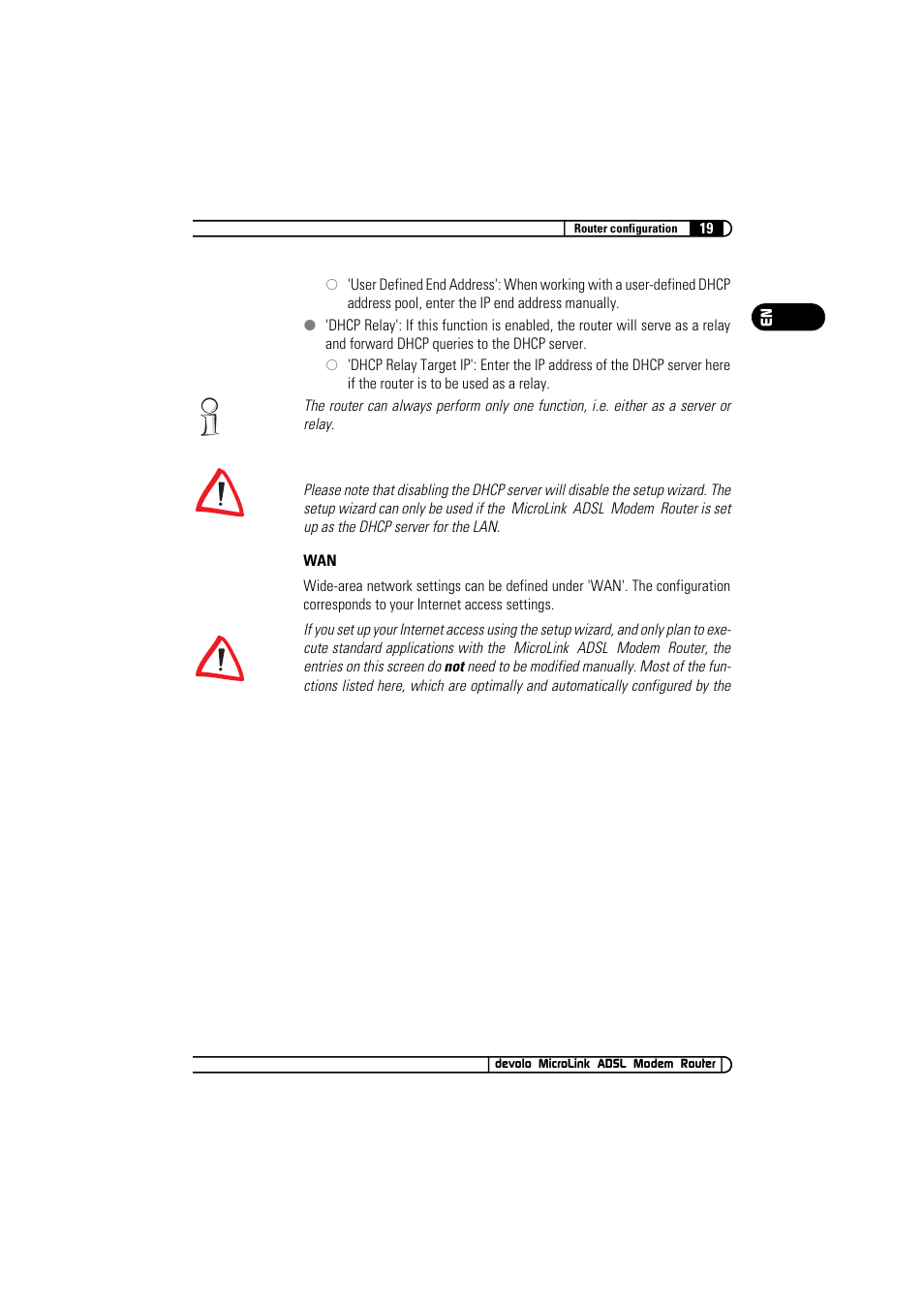 Devolo MicroLink ADSL Modem Router User Manual | Page 19 / 41