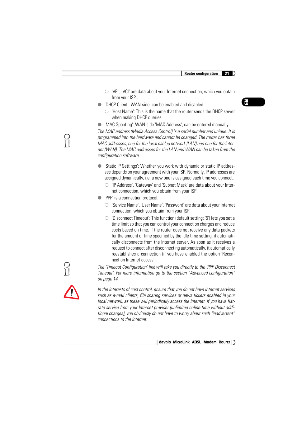 Devolo MicroLink ADSL Modem Router User Manual | Page 21 / 41