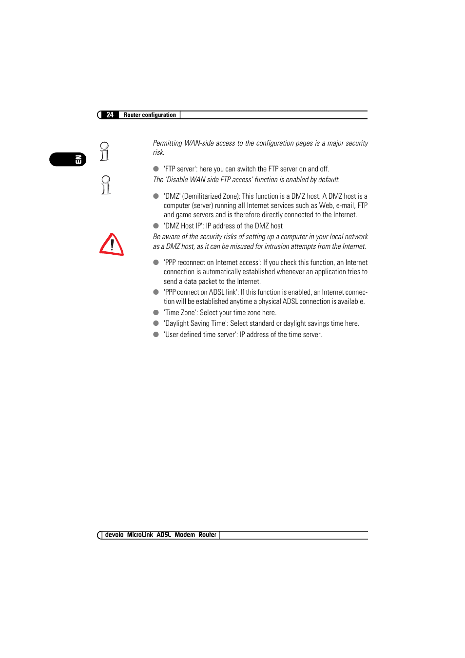 Devolo MicroLink ADSL Modem Router User Manual | Page 24 / 41
