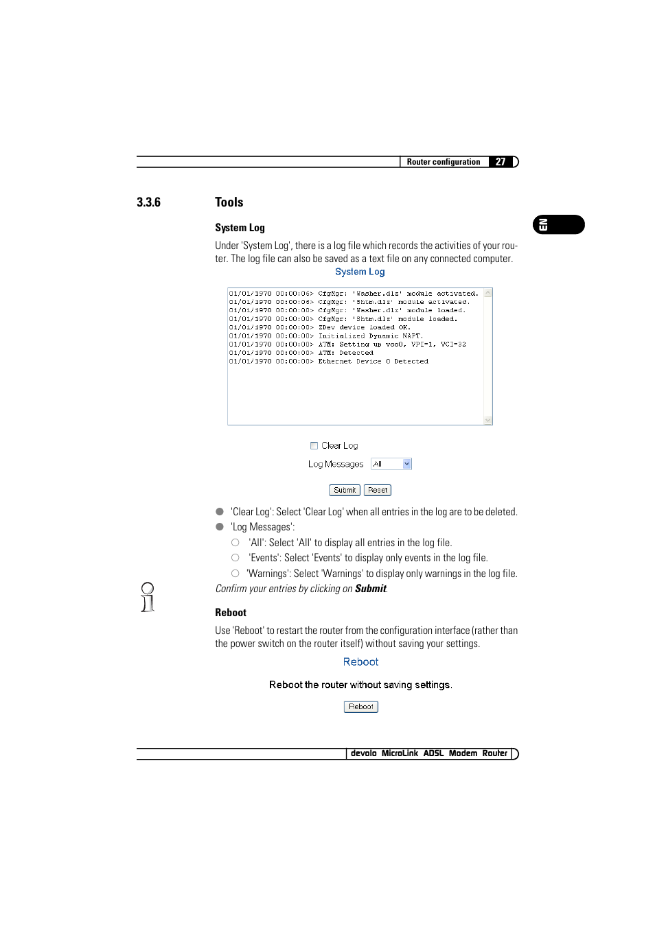 6 tools, Tools | Devolo MicroLink ADSL Modem Router User Manual | Page 27 / 41