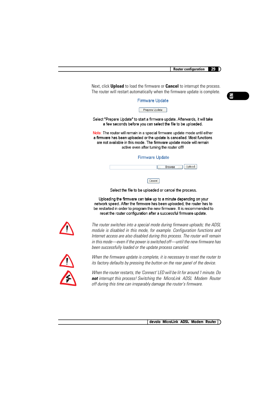 Devolo MicroLink ADSL Modem Router User Manual | Page 29 / 41