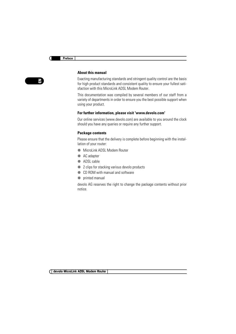 Devolo MicroLink ADSL Modem Router User Manual | Page 4 / 41