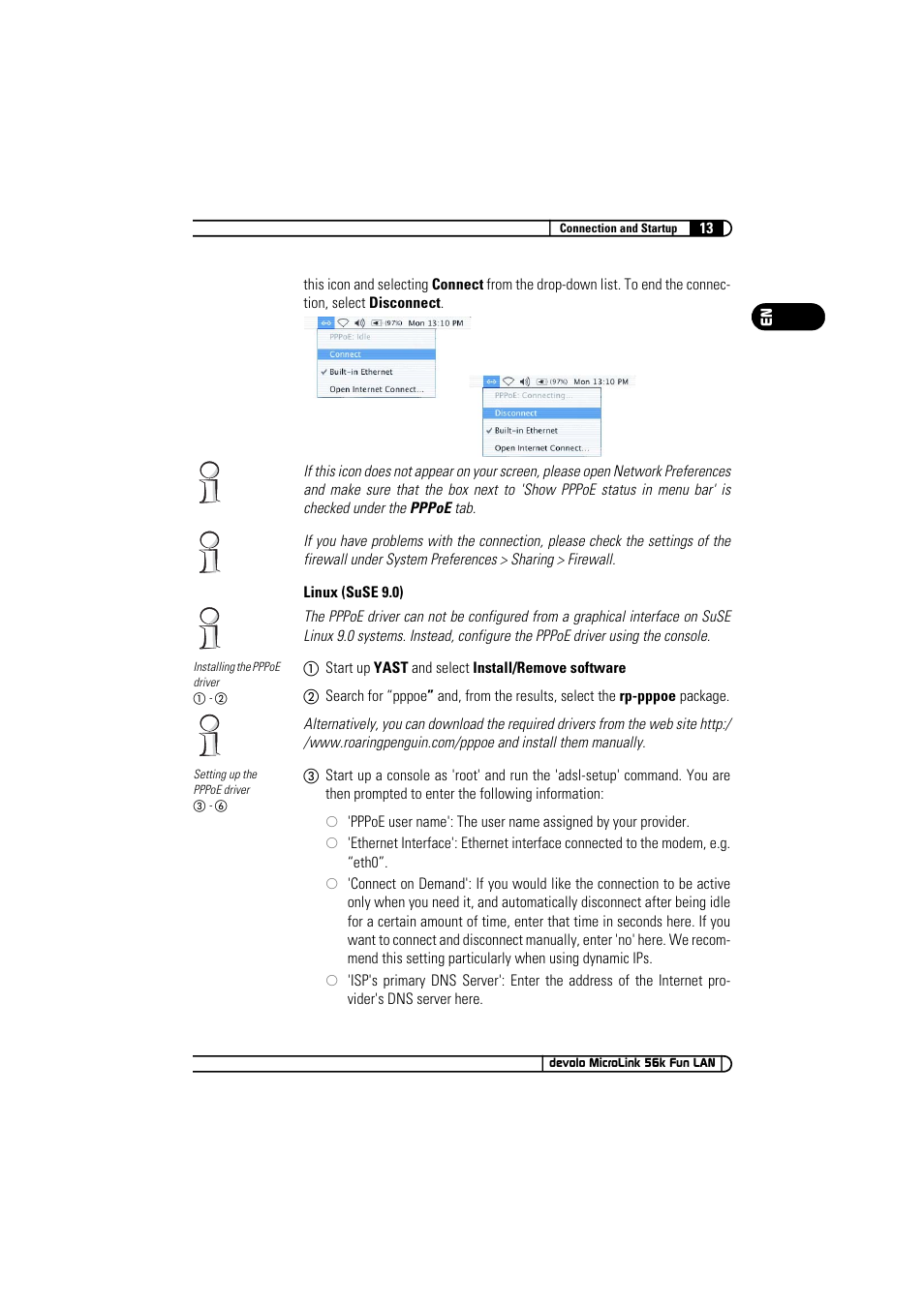 Devolo MicroLink 56k Fun LAN User Manual | Page 13 / 22