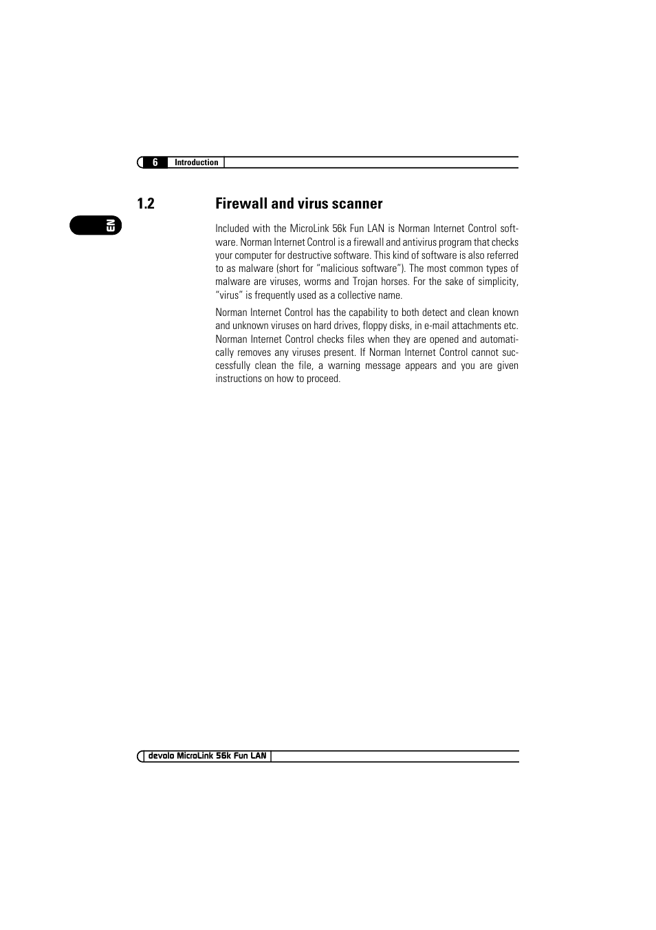 2 firewall and virus scanner, Firewall and virus scanner | Devolo MicroLink 56k Fun LAN User Manual | Page 6 / 22