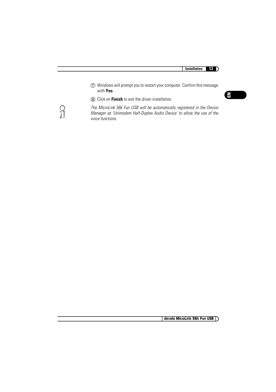 Devolo MicroLink 56k Fun USB User Manual | Page 13 / 21