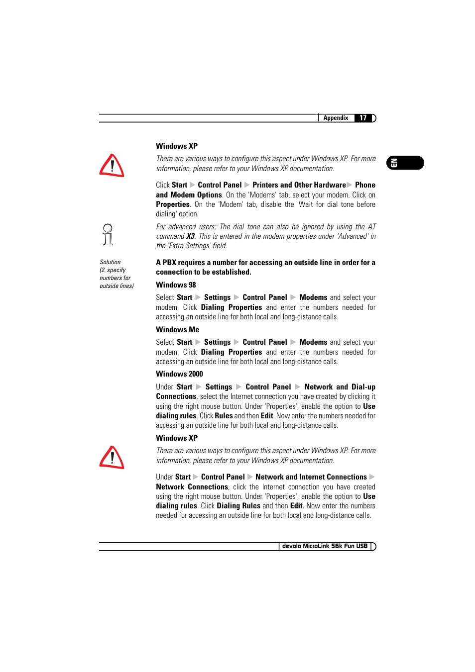 Devolo MicroLink 56k Fun USB User Manual | Page 17 / 21