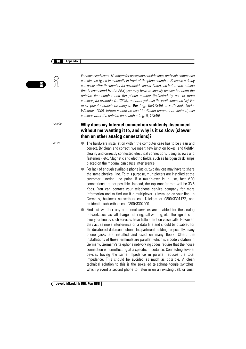 Devolo MicroLink 56k Fun USB User Manual | Page 18 / 21