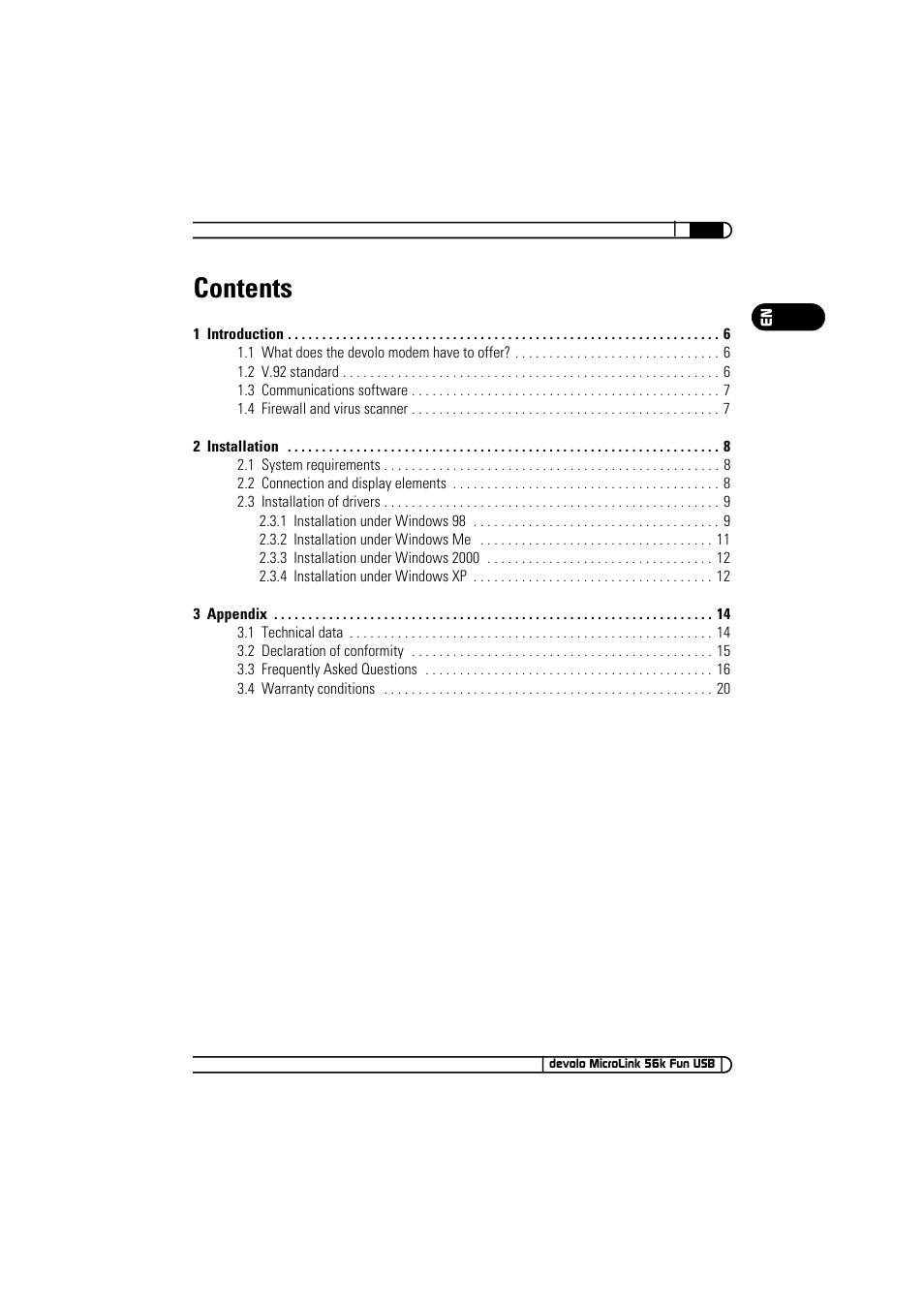 Devolo MicroLink 56k Fun USB User Manual | Page 5 / 21