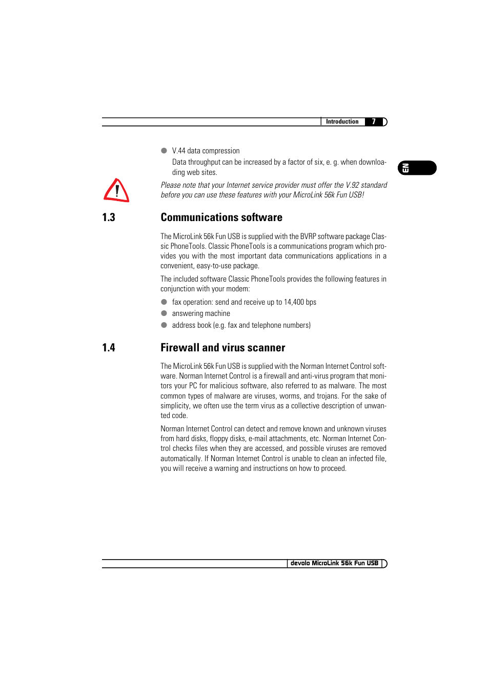 3 communications software, 4 firewall and virus scanner | Devolo MicroLink 56k Fun USB User Manual | Page 7 / 21