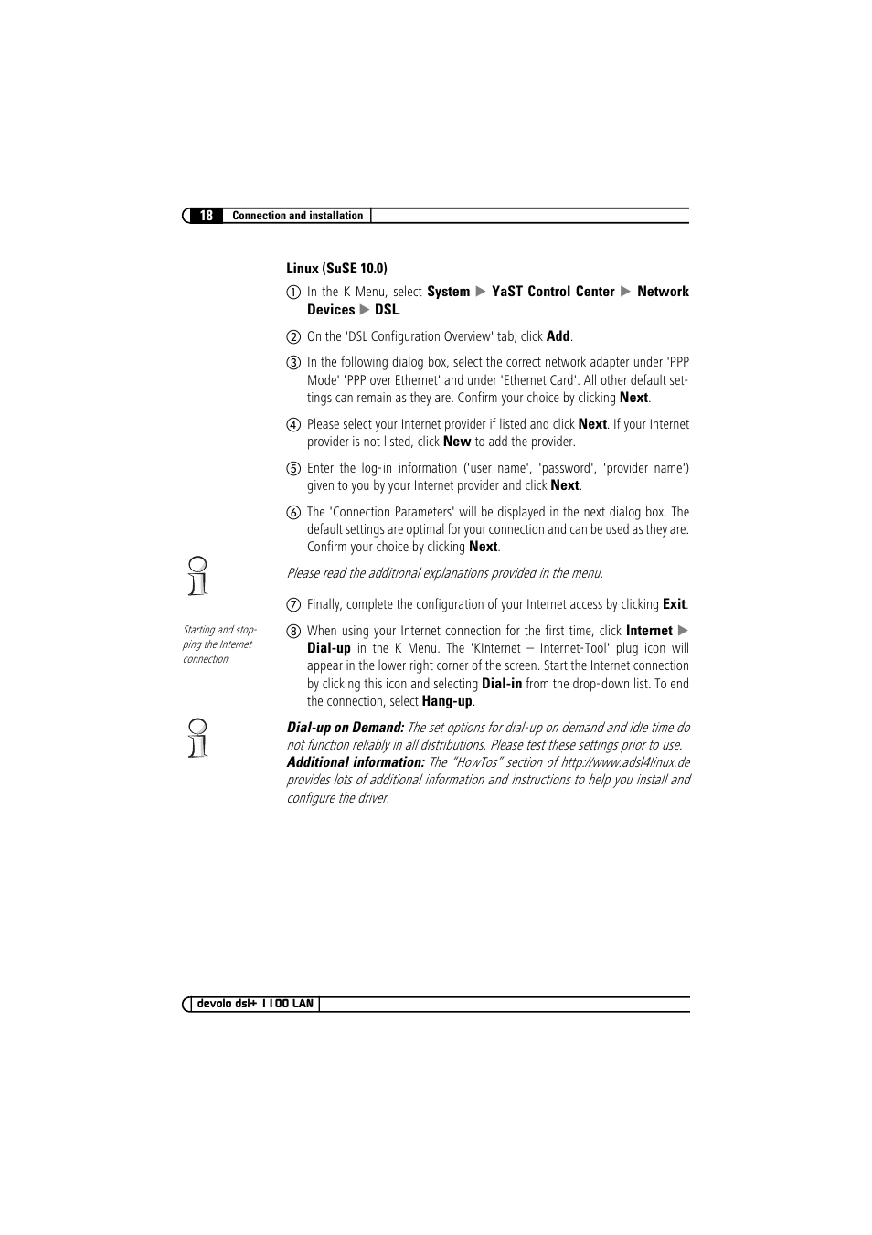 Devolo dsl+ 1100 LAN User Manual | Page 18 / 30