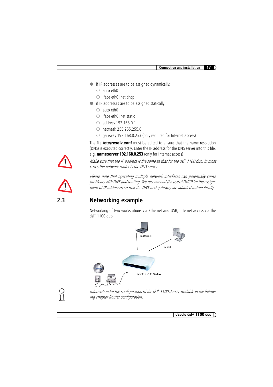 3 networking example, Networking example | Devolo dsl+ 1100 duo User Manual | Page 17 / 39