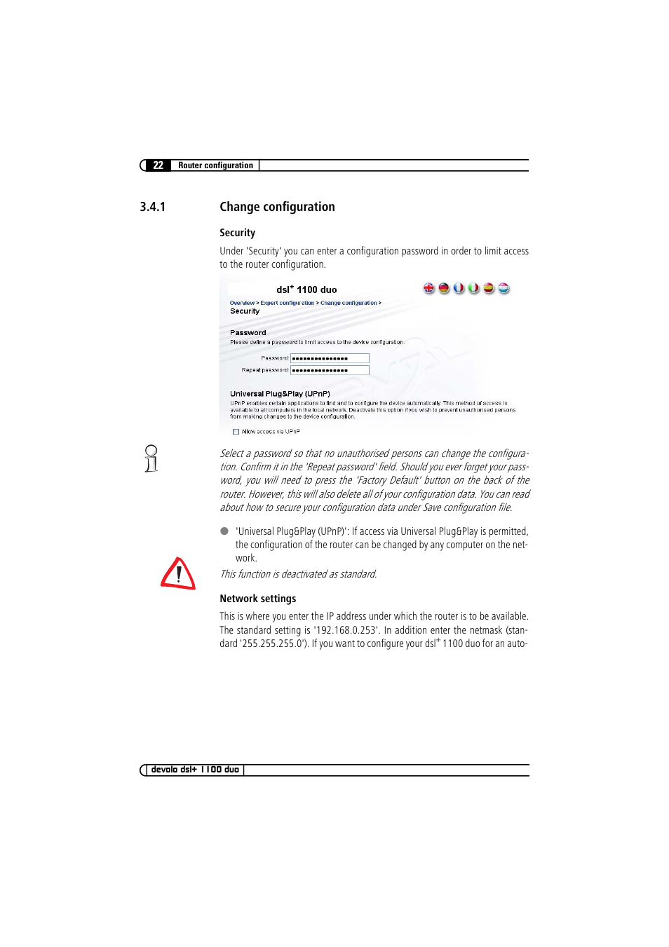 1 change configuration, Change configuration | Devolo dsl+ 1100 duo User Manual | Page 21 / 39