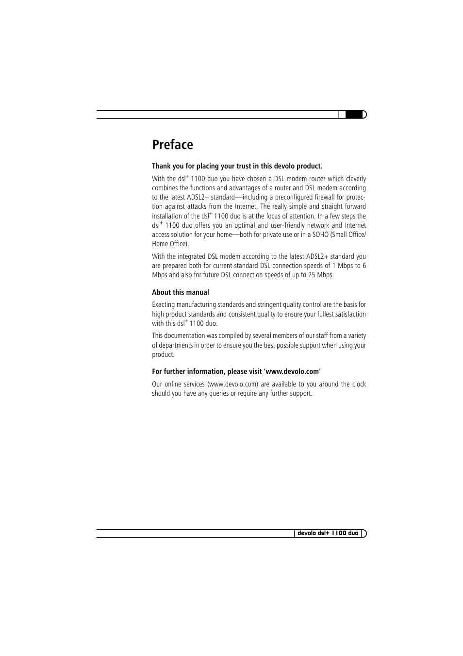 Preface | Devolo dsl+ 1100 duo User Manual | Page 3 / 39