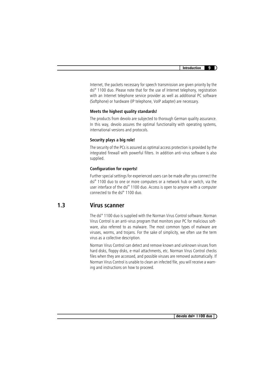 3 virus scanner, Virus scanner | Devolo dsl+ 1100 duo User Manual | Page 9 / 39