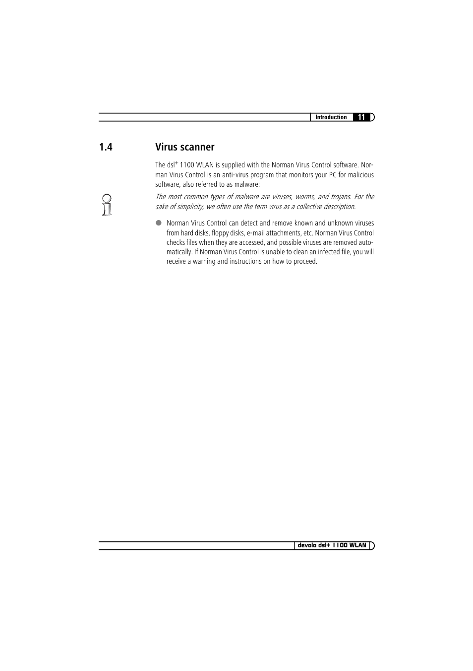 4 virus scanner, Virus scanner | Devolo dsl+ 1100 WLAN User Manual | Page 11 / 41