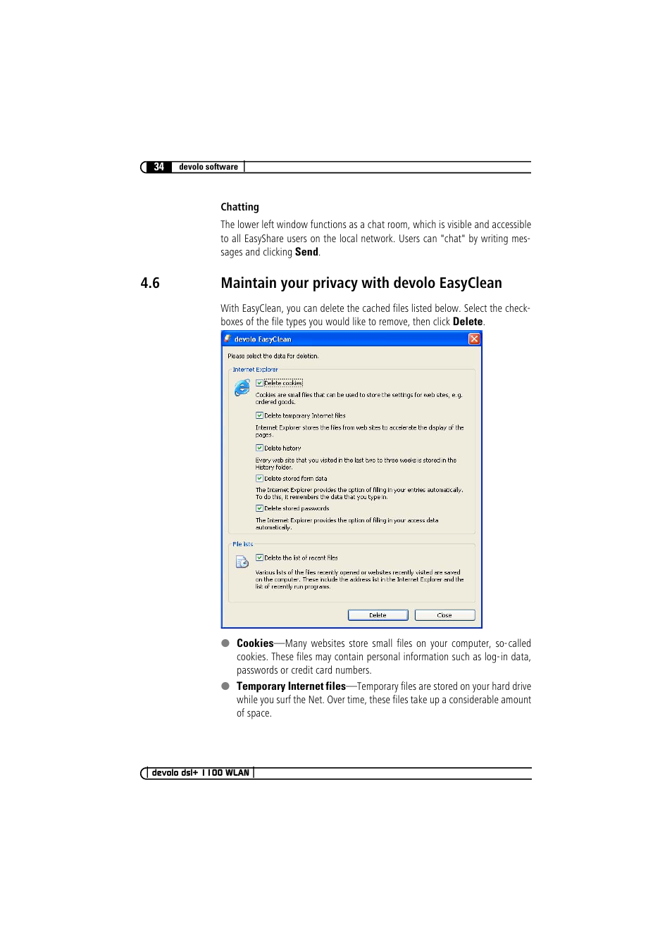 6 maintain your privacy with devolo easyclean, Maintain your privacy with devolo easyclean | Devolo dsl+ 1100 WLAN User Manual | Page 34 / 41