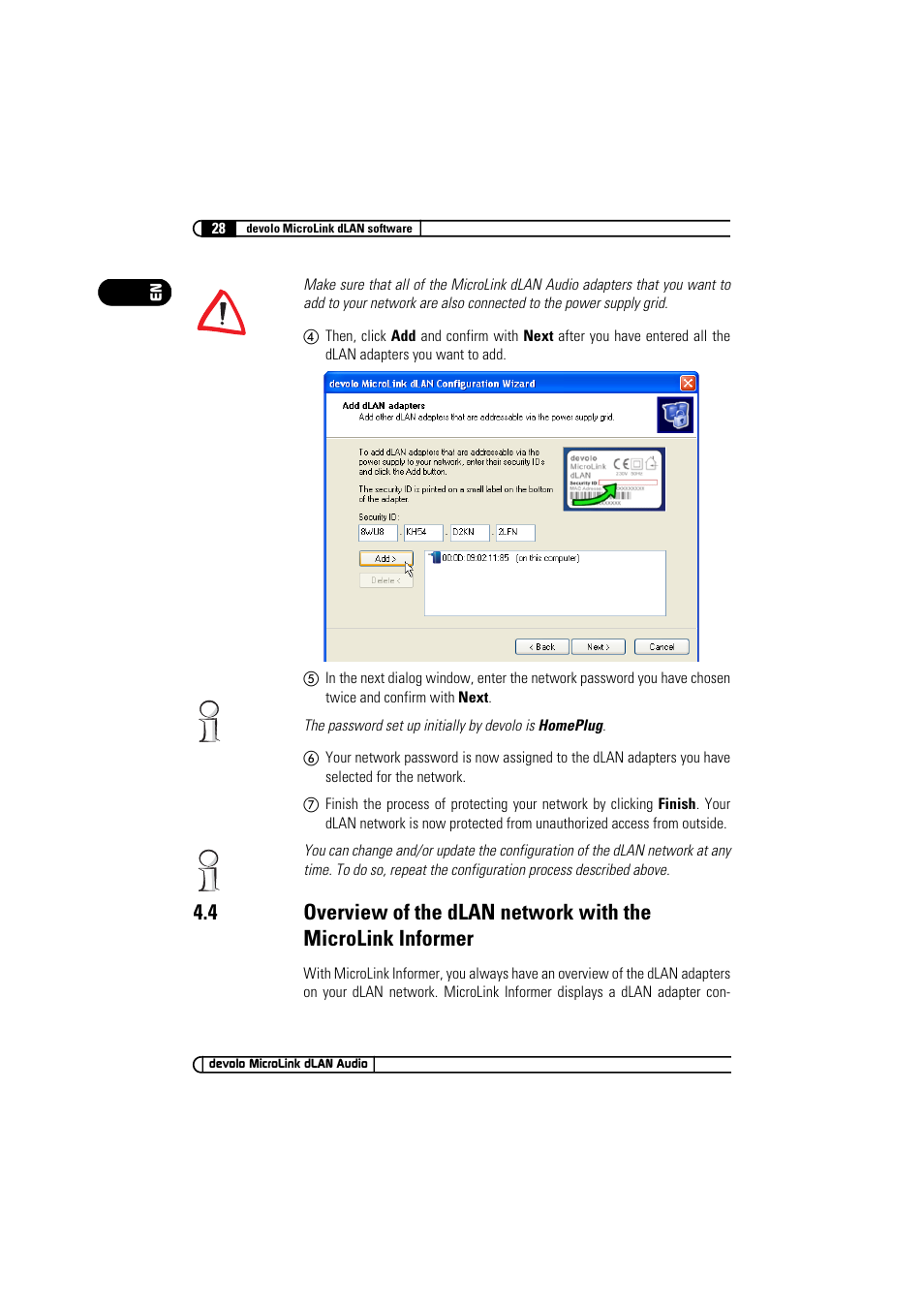 Devolo MicroLink dLAN Audio User Manual | Page 28 / 58