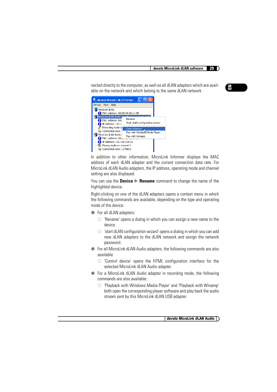 Devolo MicroLink dLAN Audio User Manual | Page 29 / 58