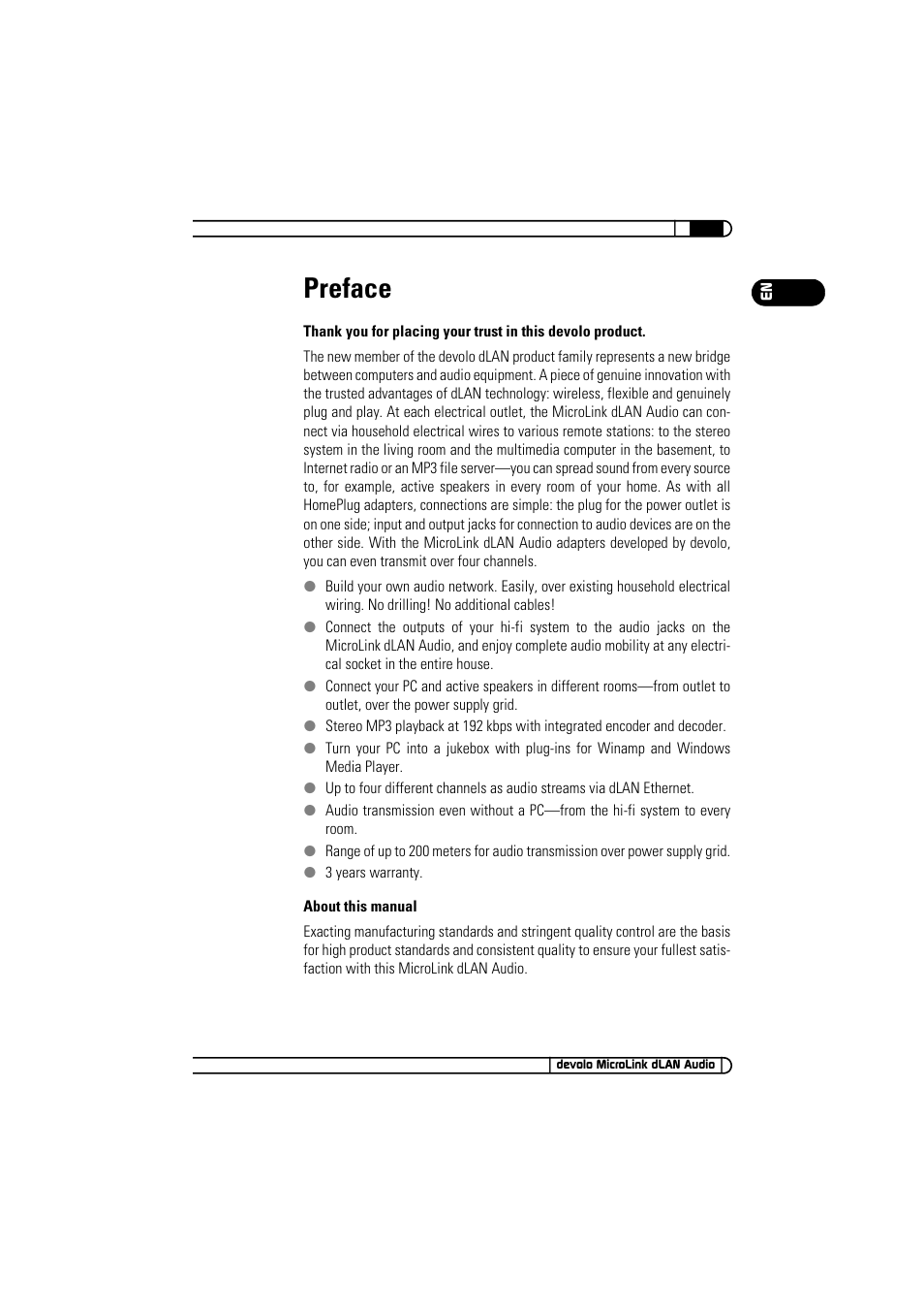 Preface | Devolo MicroLink dLAN Audio User Manual | Page 3 / 58