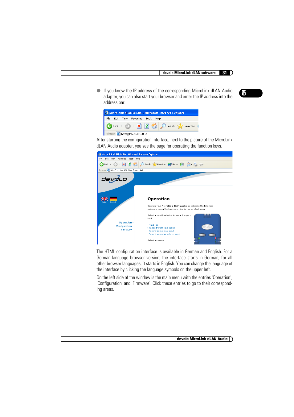 Devolo MicroLink dLAN Audio User Manual | Page 31 / 58