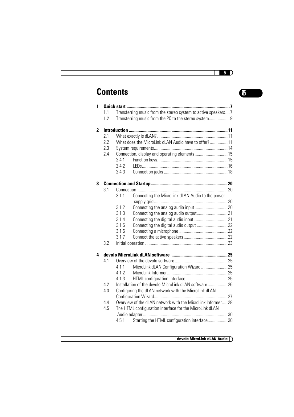 Devolo MicroLink dLAN Audio User Manual | Page 5 / 58