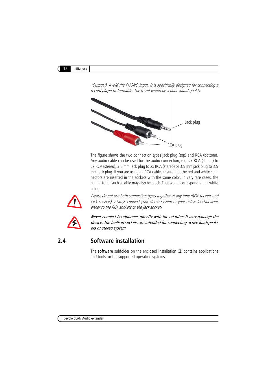 4 software installation, Software installation | Devolo LAN Audio extender User Manual | Page 12 / 43