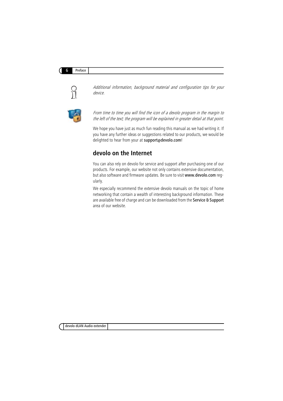 Devolo on the internet | Devolo LAN Audio extender User Manual | Page 6 / 43