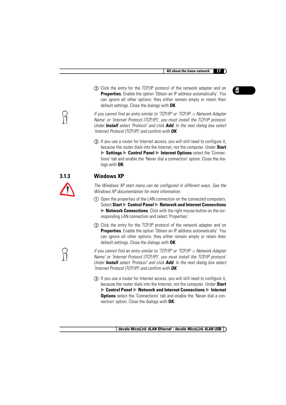 3 windows xp | Devolo MicroLink dLAN Ethernet User Manual | Page 17 / 33