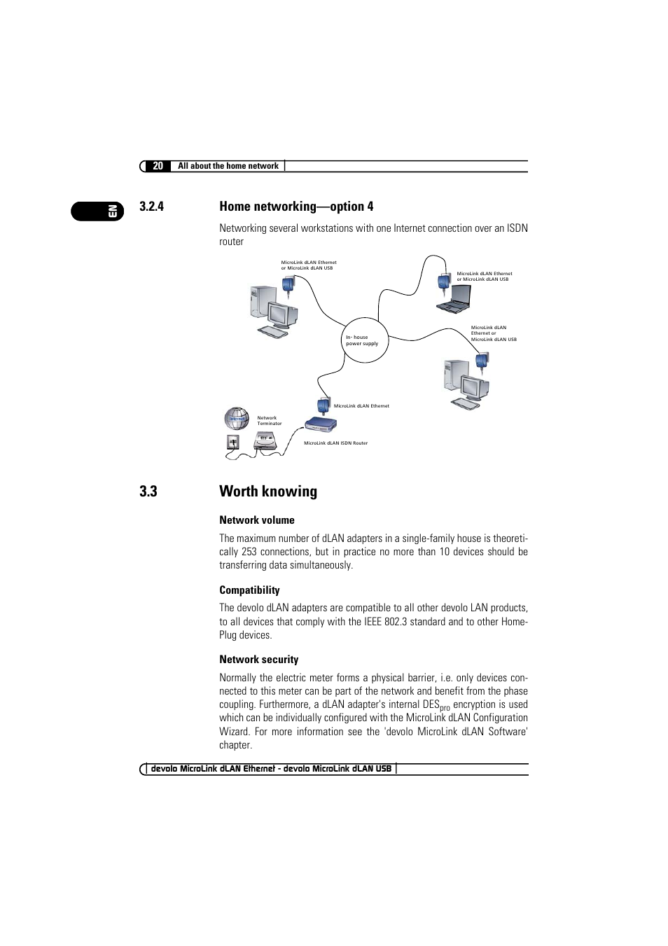 4 home networking-option 4, 3 worth knowing, 4 home networking—option 4 | Devolo MicroLink dLAN Ethernet User Manual | Page 20 / 33