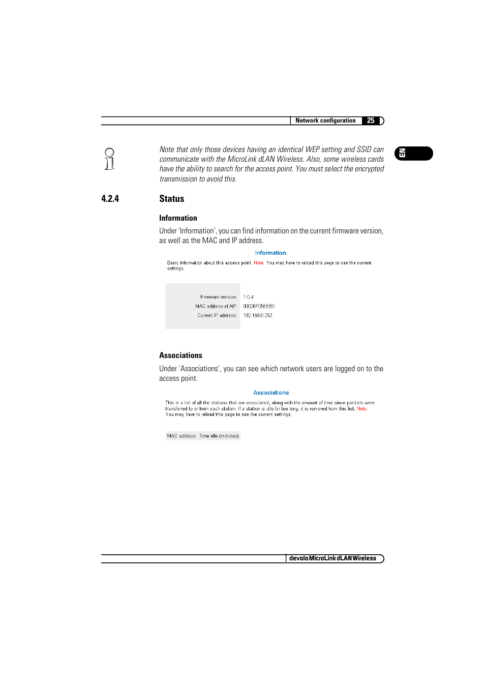 4 status | Devolo MicroLink dLAN Wireless User Manual | Page 25 / 38