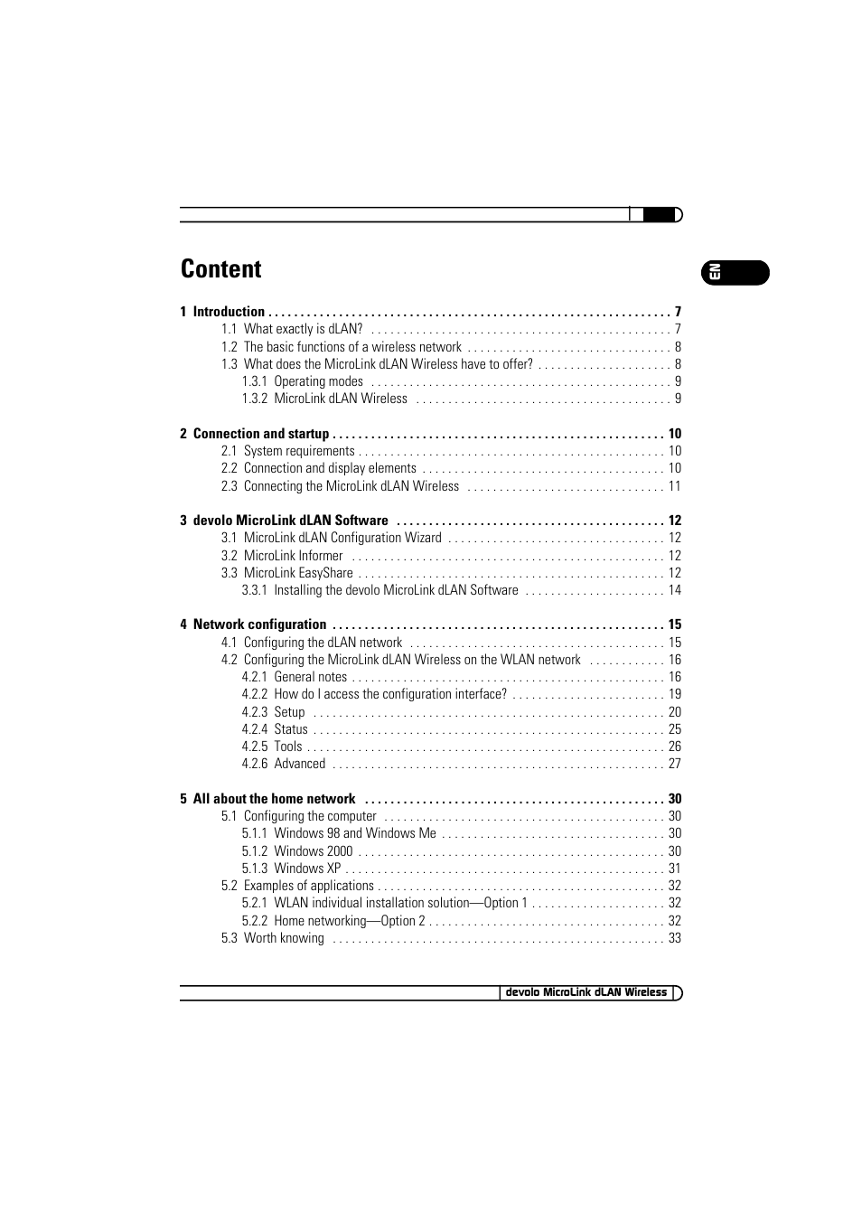 Content | Devolo MicroLink dLAN Wireless User Manual | Page 5 / 38
