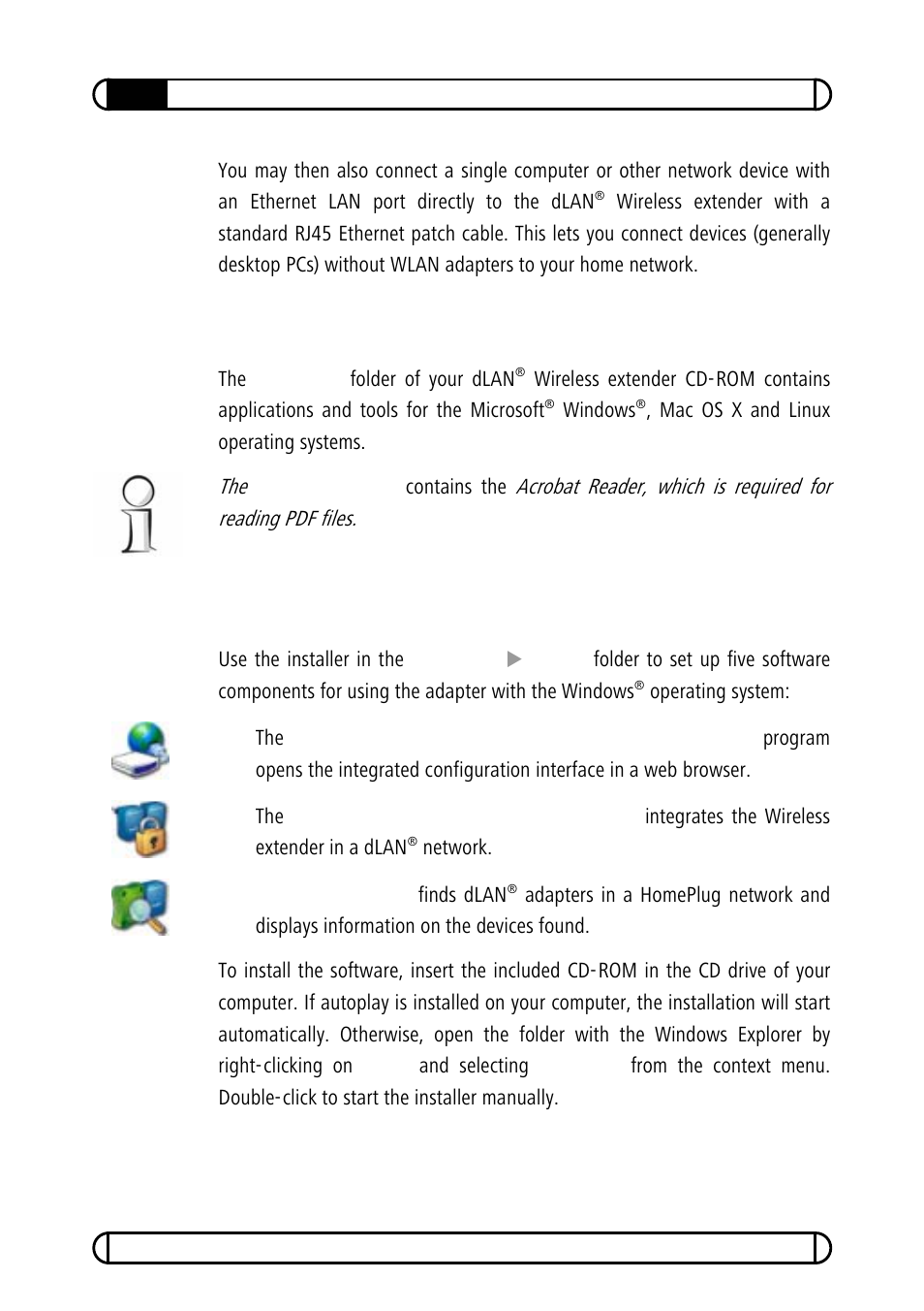 3 software installation, 1 software for windows | Devolo dLAN Wireless extender User Manual | Page 15 / 57