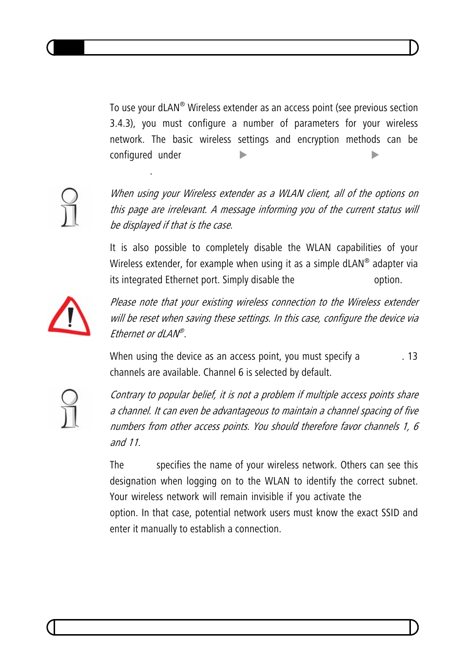 4 wlan settings | Devolo dLAN Wireless extender User Manual | Page 26 / 57