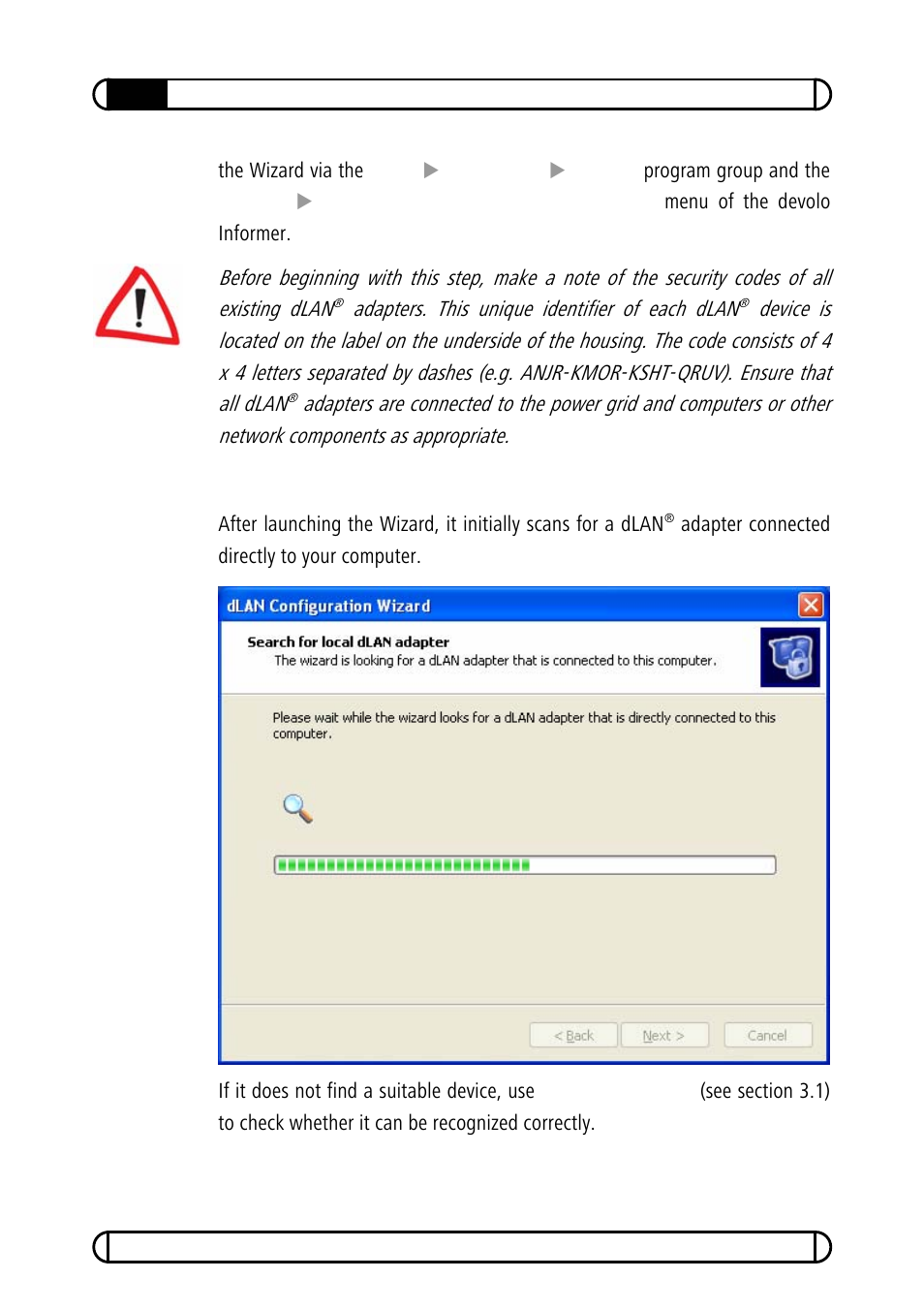 1 step 1: search for dlan adapter | Devolo dLAN Wireless extender User Manual | Page 36 / 57