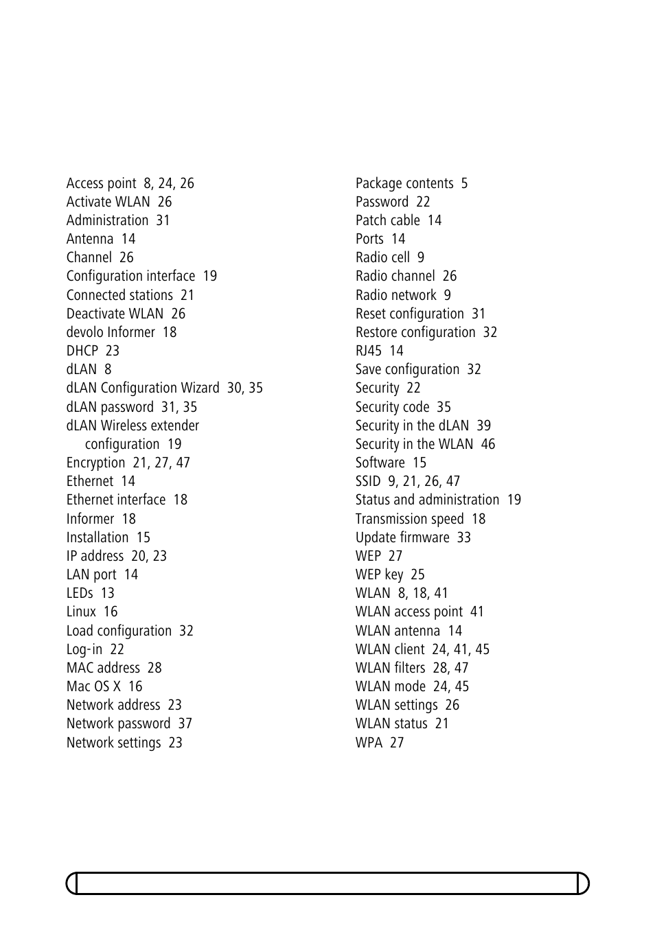 Index | Devolo dLAN Wireless extender User Manual | Page 57 / 57