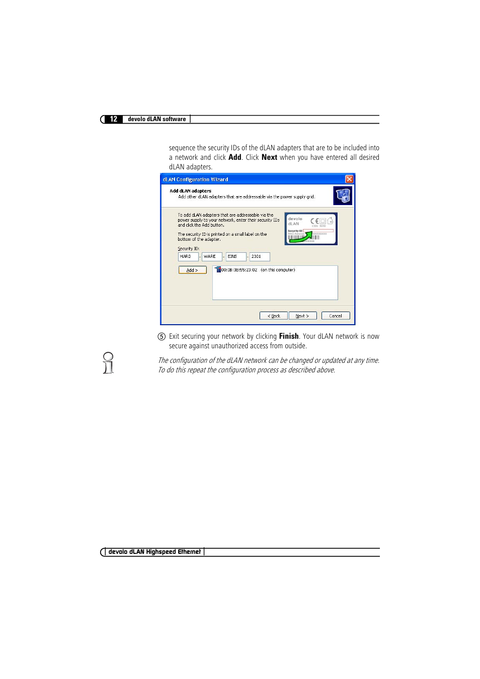 Devolo dLAN Highspeed Ethernet User Manual | Page 12 / 25