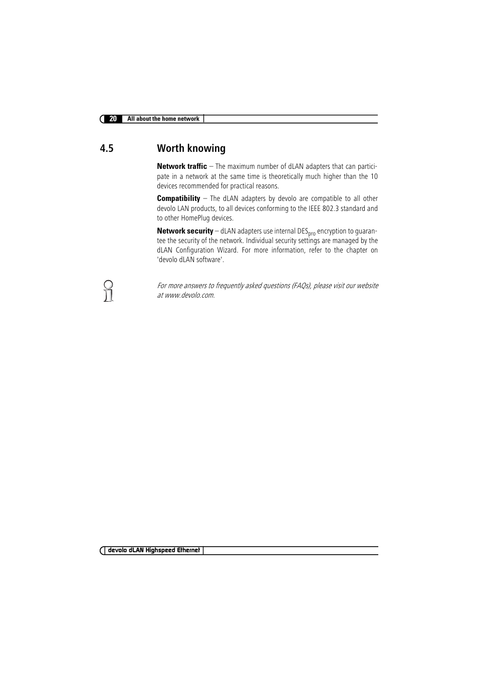 5 worth knowing, Worth knowing | Devolo dLAN Highspeed Ethernet User Manual | Page 20 / 25