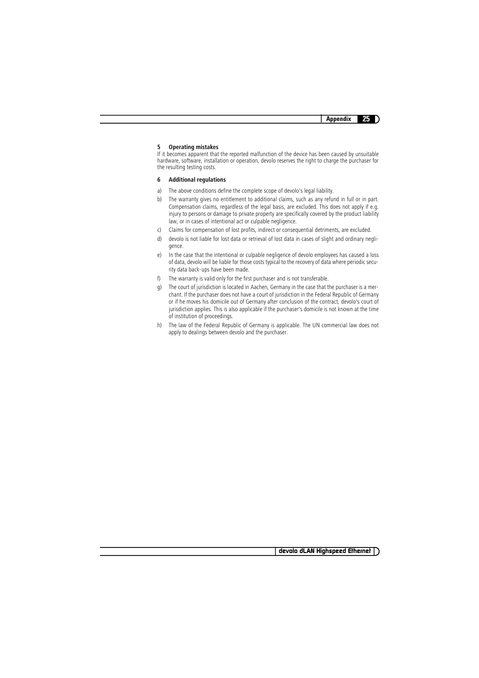 Devolo dLAN Highspeed Ethernet User Manual | Page 25 / 25