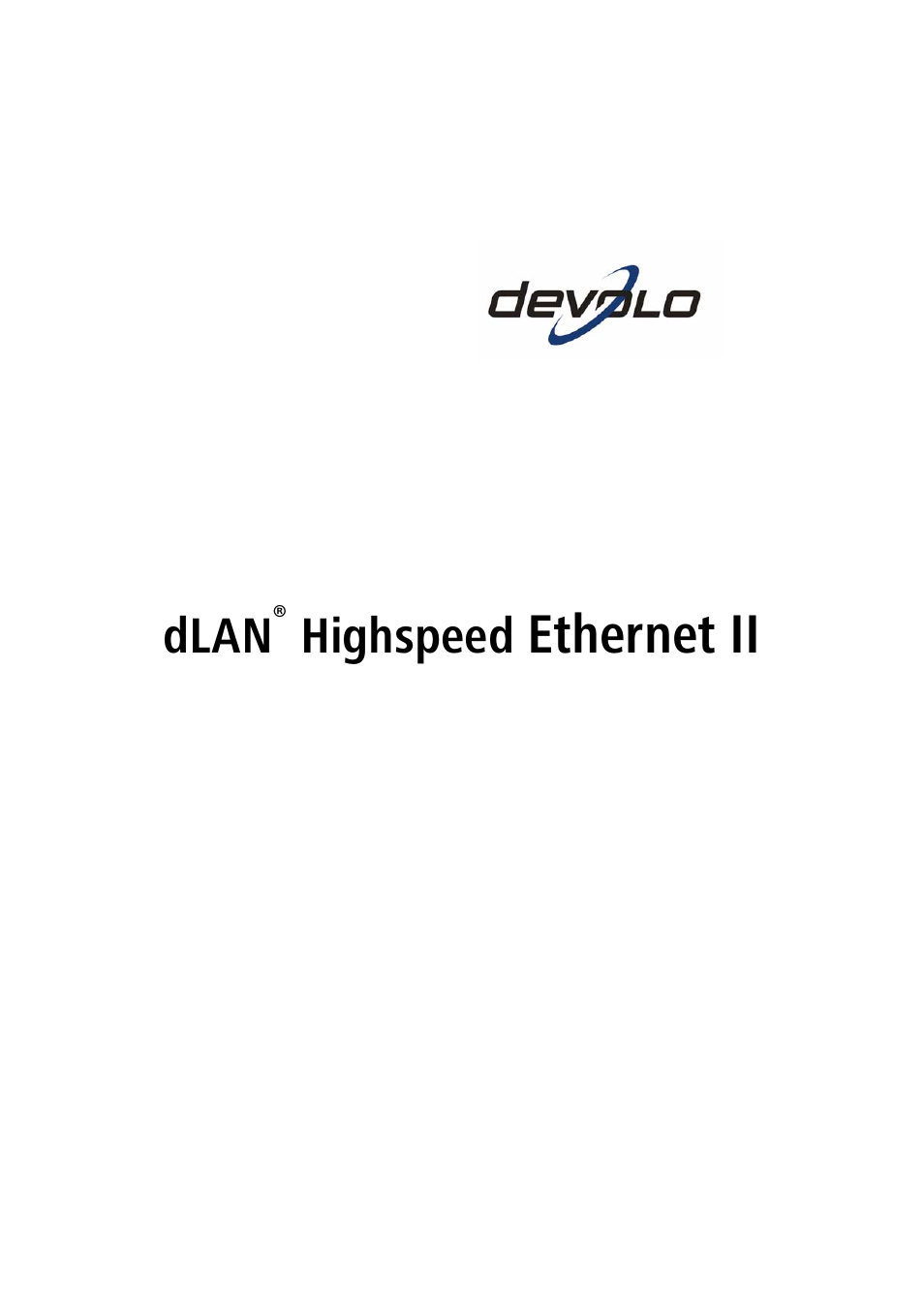 Devolo dLAN Highspeed Ethernet II User Manual | 27 pages