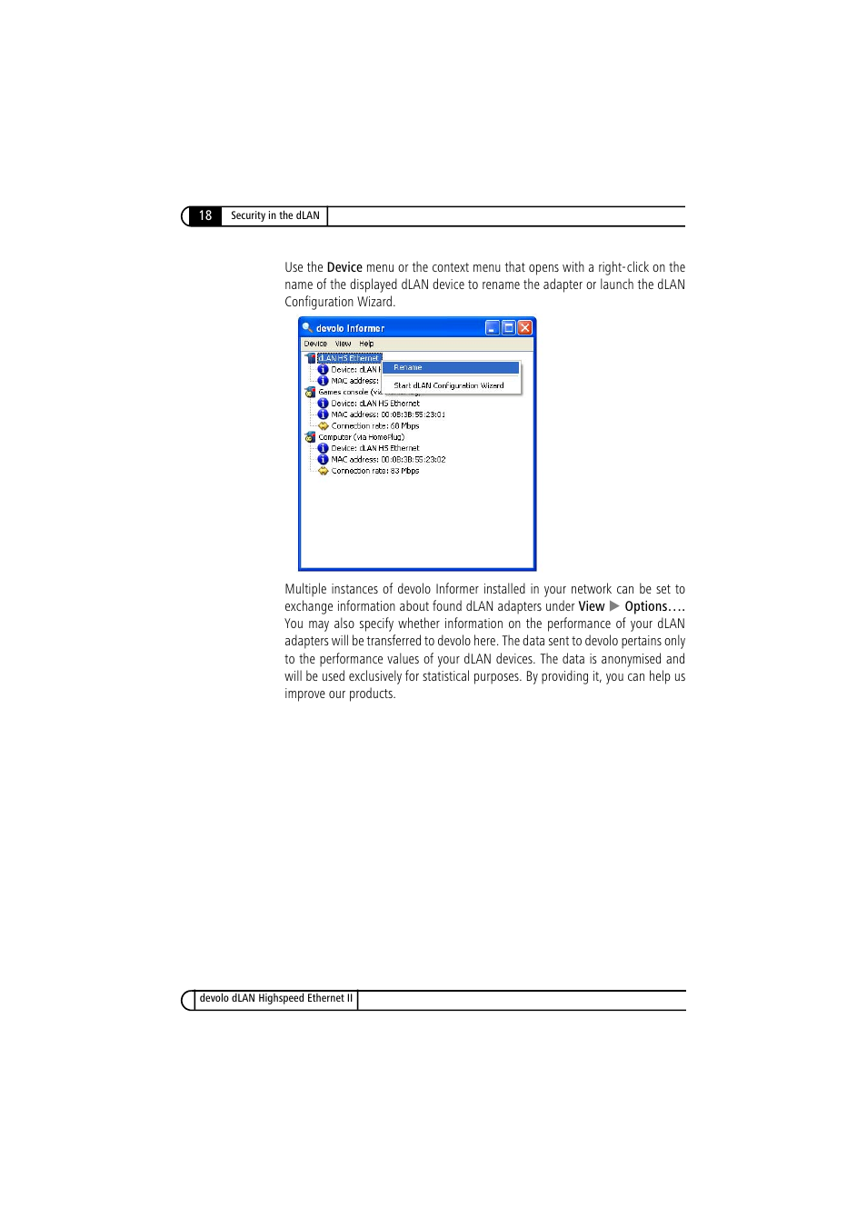 Devolo dLAN Highspeed Ethernet II User Manual | Page 18 / 27