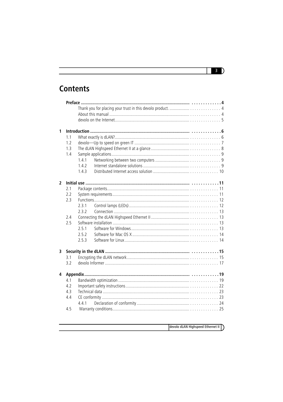 Devolo dLAN Highspeed Ethernet II User Manual | Page 3 / 27