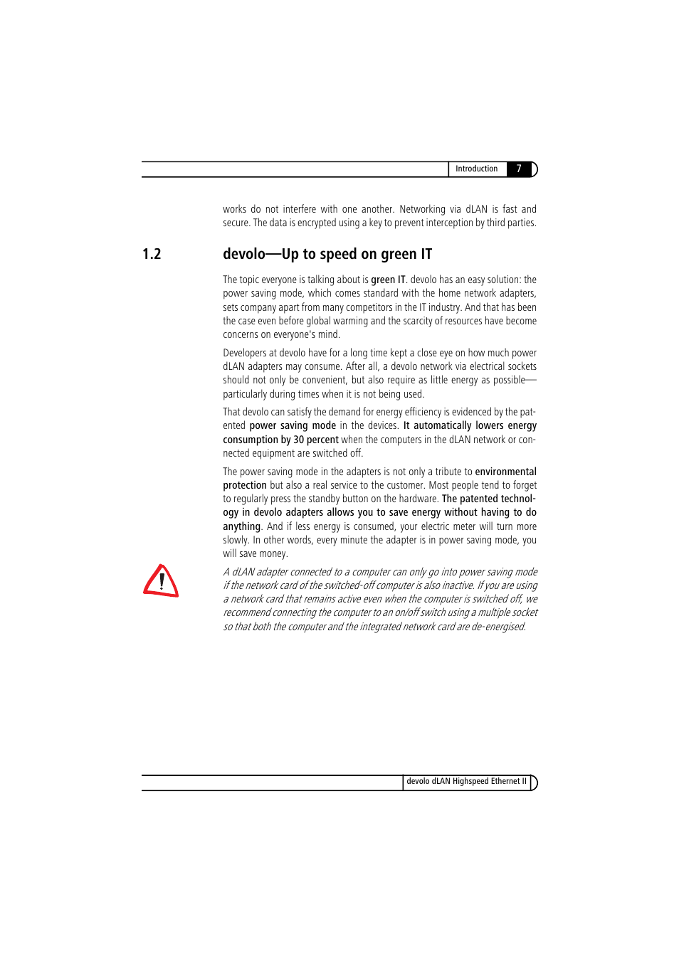 2 devolo-up to speed on green it, Devolo—up to speed on green it, 2 devolo—up to speed on green it | Devolo dLAN Highspeed Ethernet II User Manual | Page 7 / 27